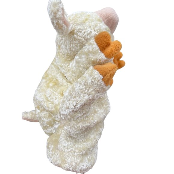 Set Of 2 Lamb Hand Puppets Plush Cal Toy & Unbranded Cream & White 11" & 9" - Picture 6 of 13